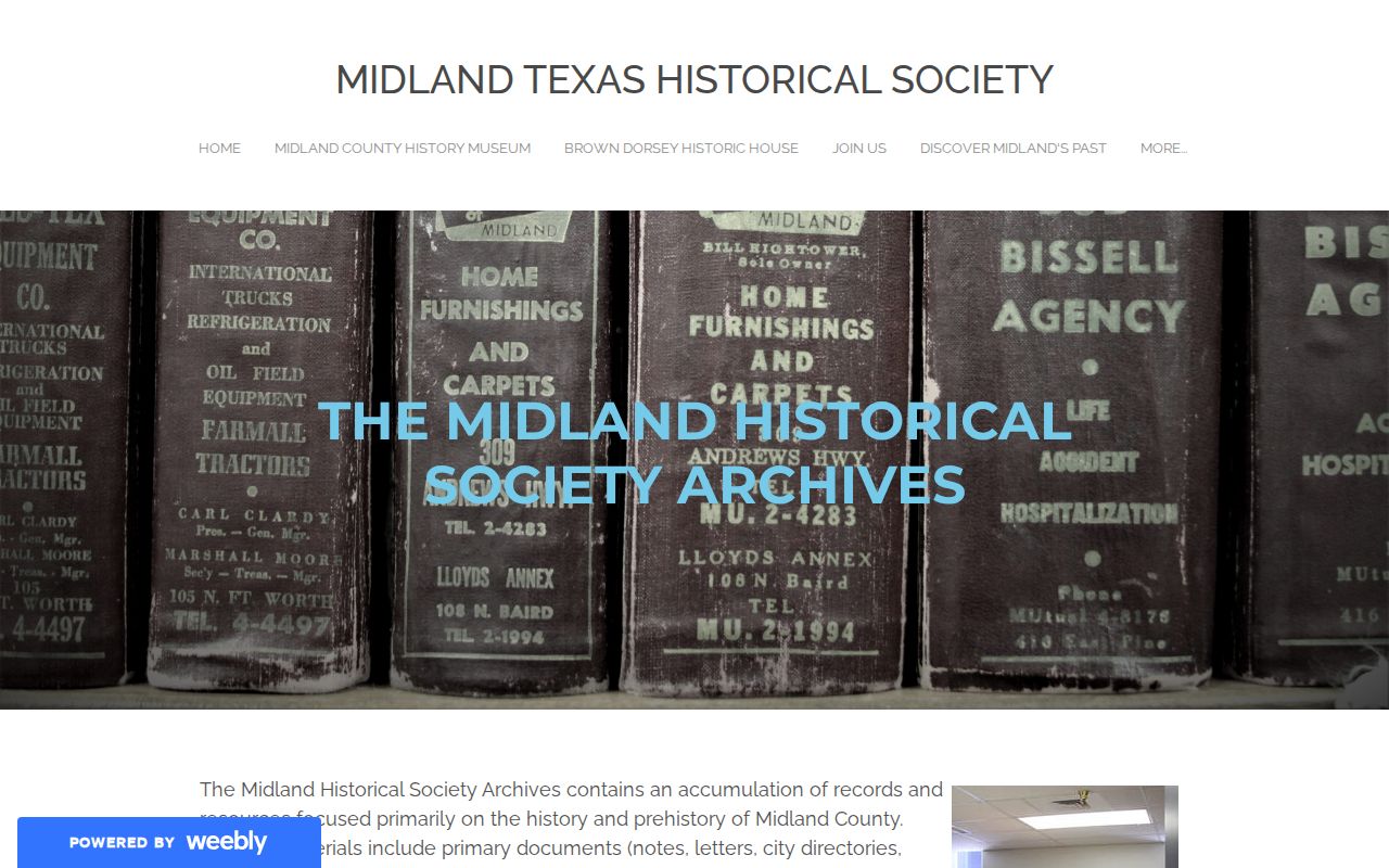 Midland city directory Historical Society archive listing