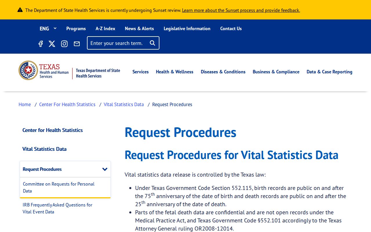 Midland residents directory Texas vital record request procedures