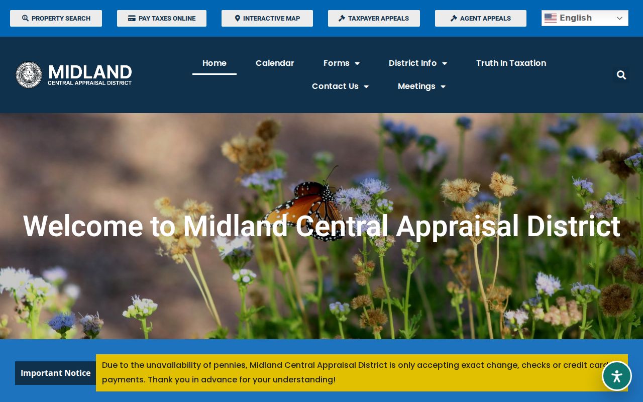 Midland street directory reference showing Midland Central Appraisal District